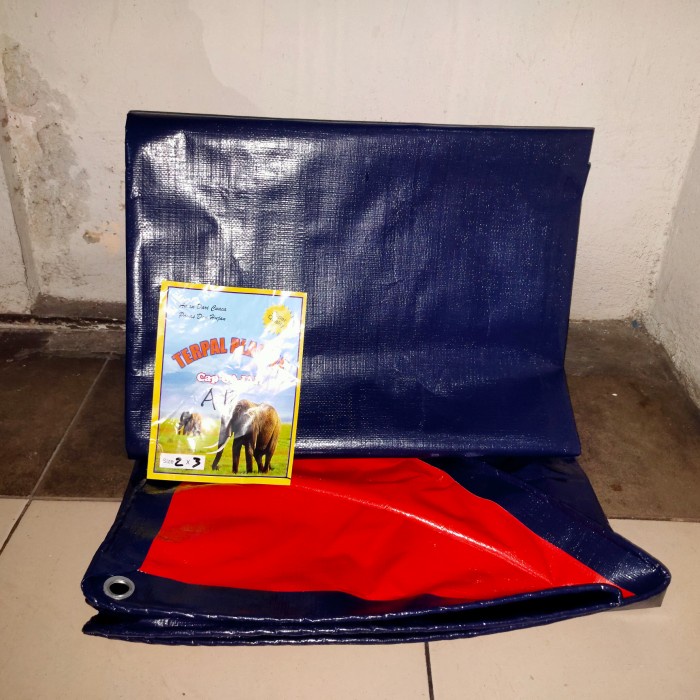 Tenda Camping Terpal Plastik A12 4X6 Meter Biru Orange