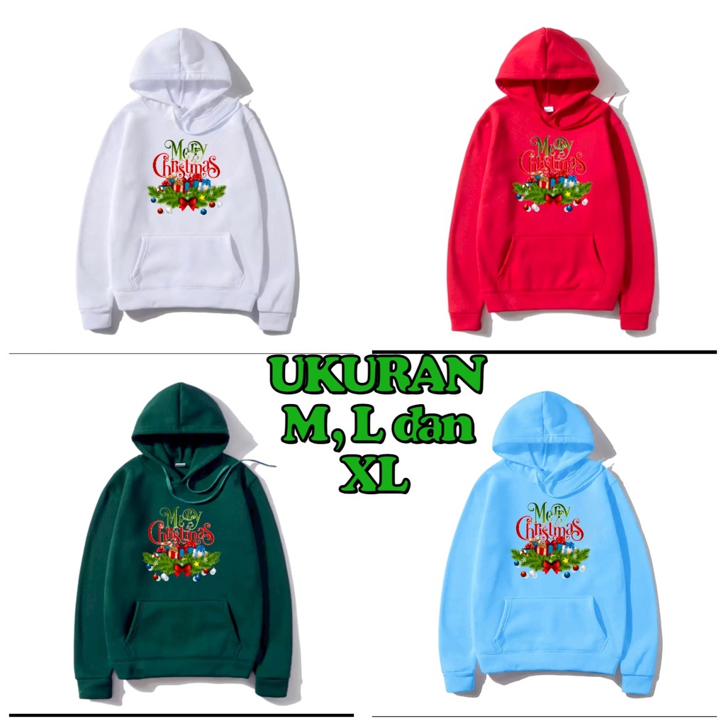 MUKZHOP - SWEATER HOODIE MERRY X-MAS  / hoodie kece / sweater / fashion pria / natal / tahun baru