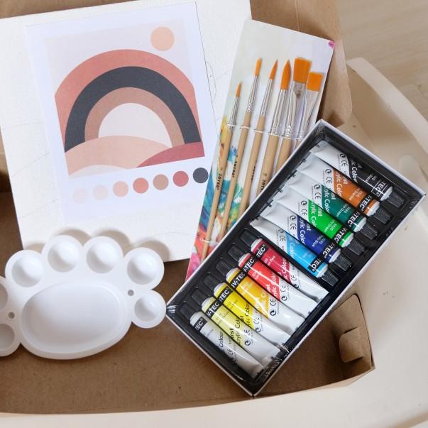 

Paket Melukis Aesthetic Paint By Number 20 x 20 painting kit Komplit - Paket 3