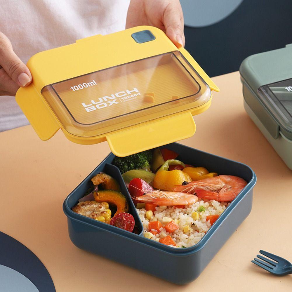 Top Lunch Box Portable Anti Bocor Dengan Sendok Wadah Makanan