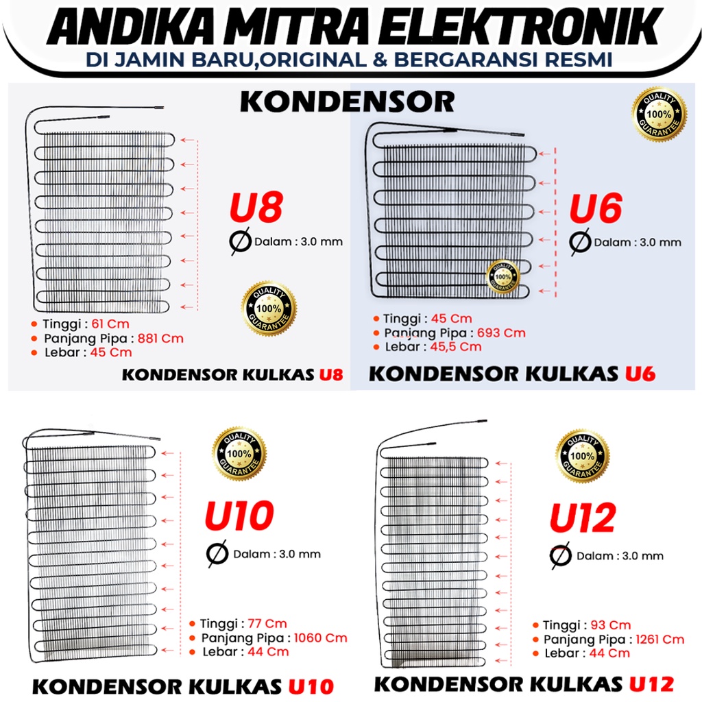 Kondensor Kulkas - Condensor U10 Berkualitas Awet dan Tahan Lama