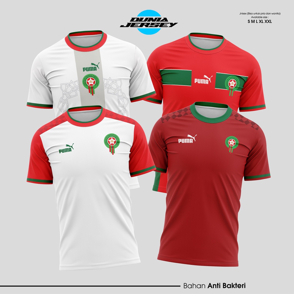 DUNIA JERSEY PRINTING) COD / TERMURAH/ GROSIR JERSEY JERSEY BAJU KAOS TIMNAS MAROKO FOOTBALL 2022-20