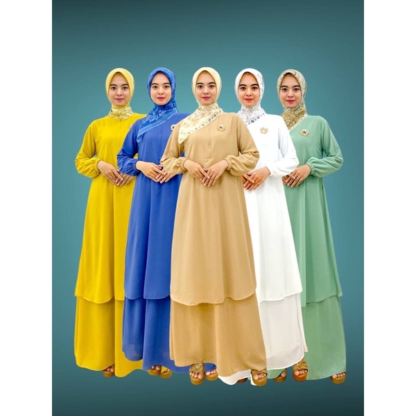 PB Prilly Busana - SURIA GAMIS MALAYSIA - DRESS 2 LAYAR - GAMIS POLOS - GAMIS BUSUI - MUSLIM