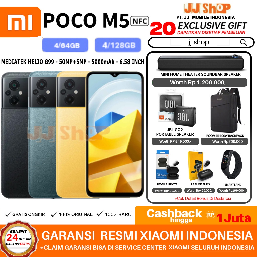 XIAOMI POCO M5s &amp; M5 6/128 4/128 4/64 GB RAM 6GB 4GB ROM 128GB 64GB - POCO M3 PRO 5G 4/64 GARANSI RESMI