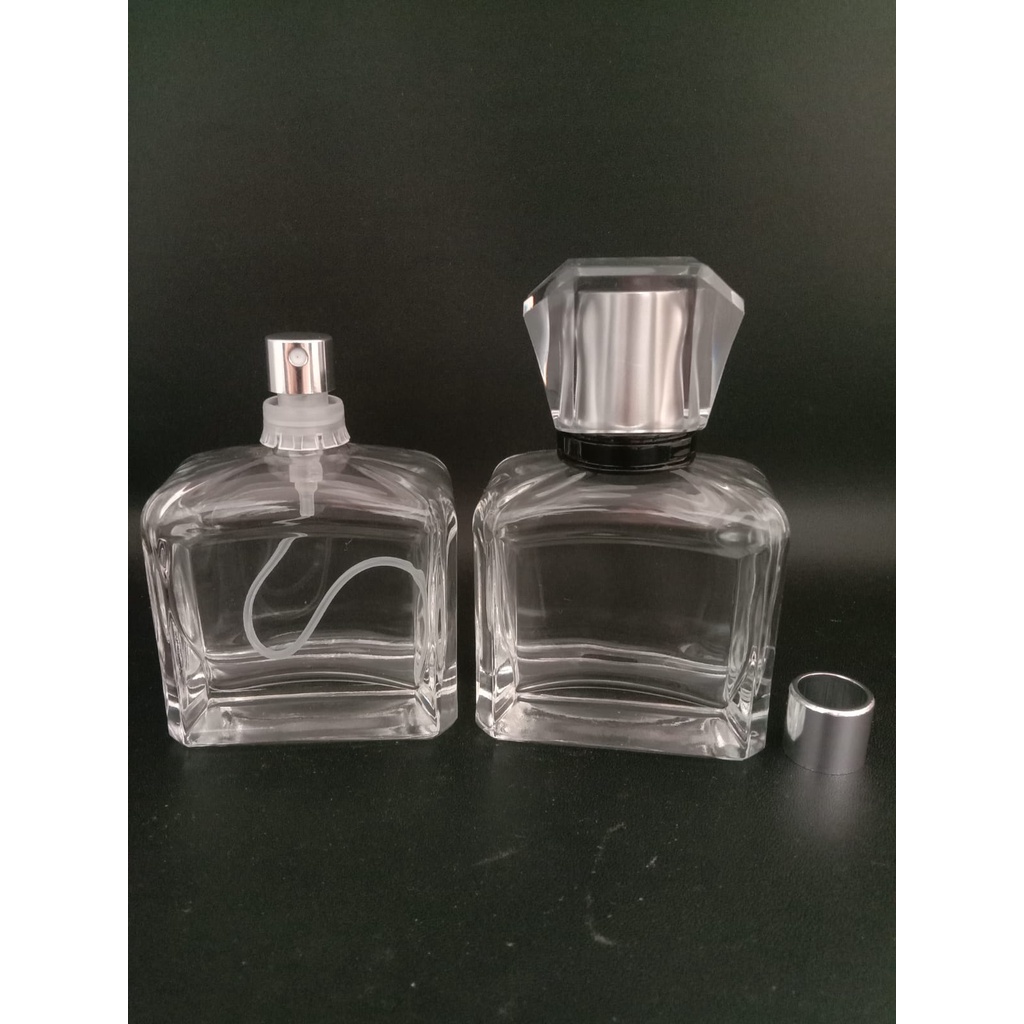 Botol parfum V31656 50ml easypump silver tutup crystal diamond silver per pcs