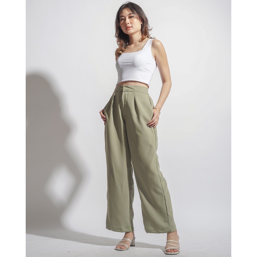 Sandhya Soft Celana Panjang Wanita High Waist Loose by Darling Angel