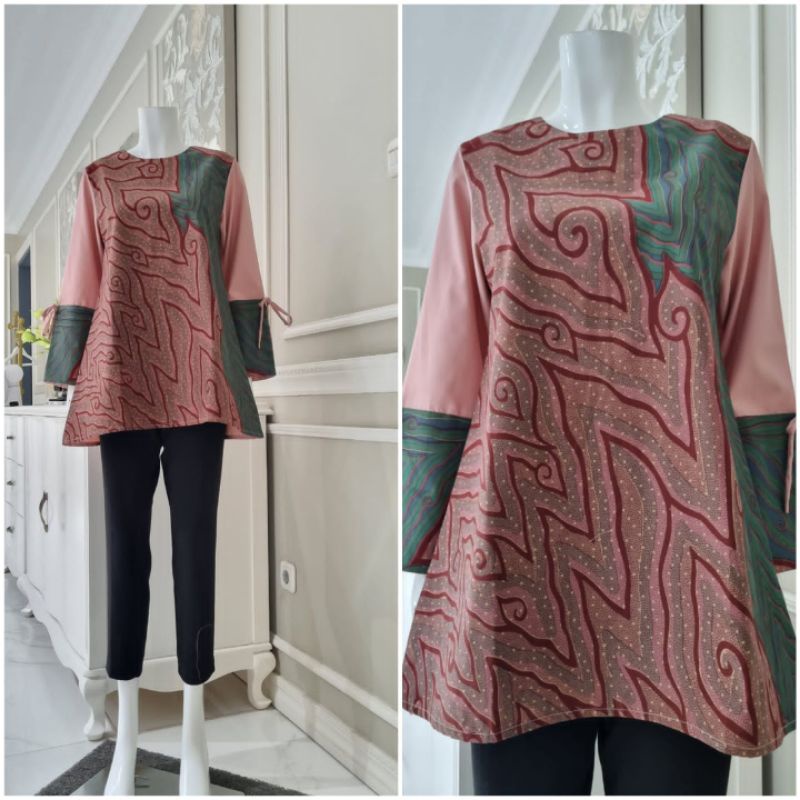 Tunik Mix Batik Variasi Lengan Tali Edness Kayla