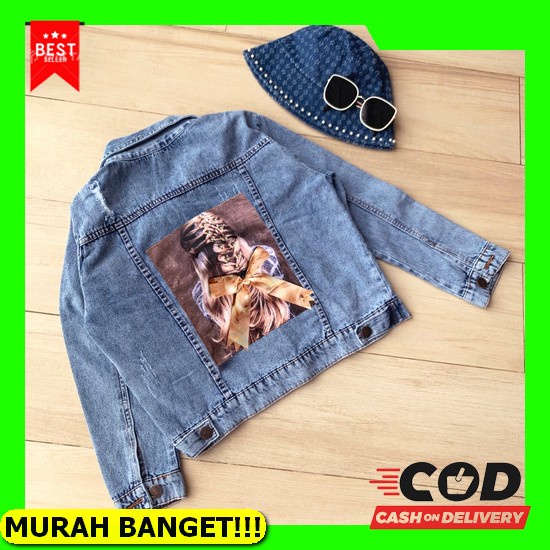 Hoodie Jeans Jacket #5 By Mutia Outer Jaket Hoodie Jeans Wanita Jumbo Original Jeans Import Ld 120 C