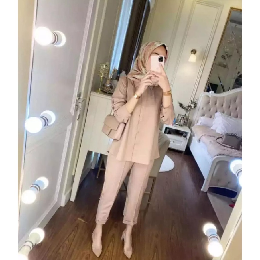 KEMEJA WANITA SETELAN POLOS/ KEMEJA SETELAN WANITA KEKINIAN