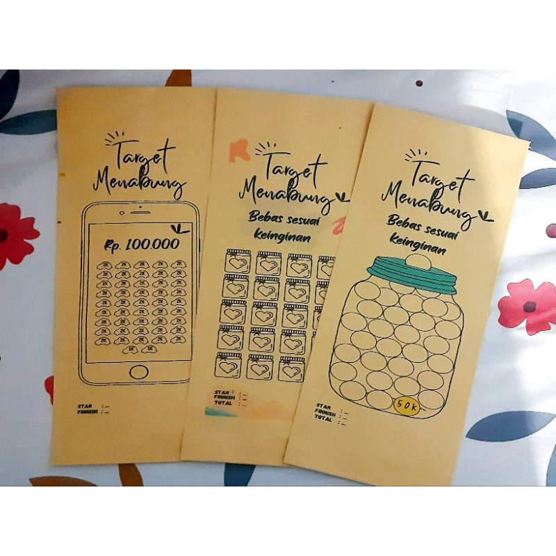 10pcs (PART1) Amplop Tabungan Amplop Target Saving Challenge