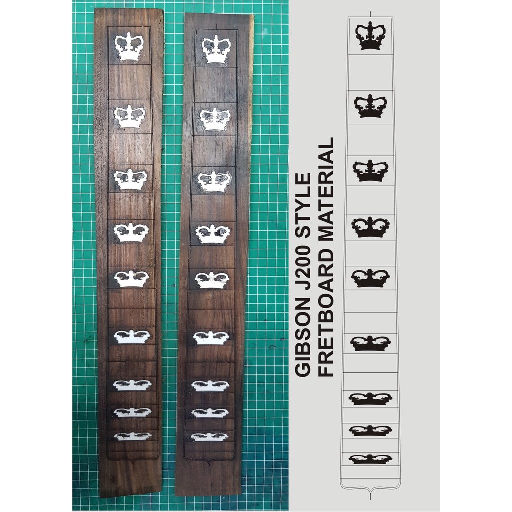 JUAL MATERIAL BAHAN FRETBOARD FINGERBOARD GITAR AKUSTIK GIBSON J200 CUSTOM MAHKOTA MURAH