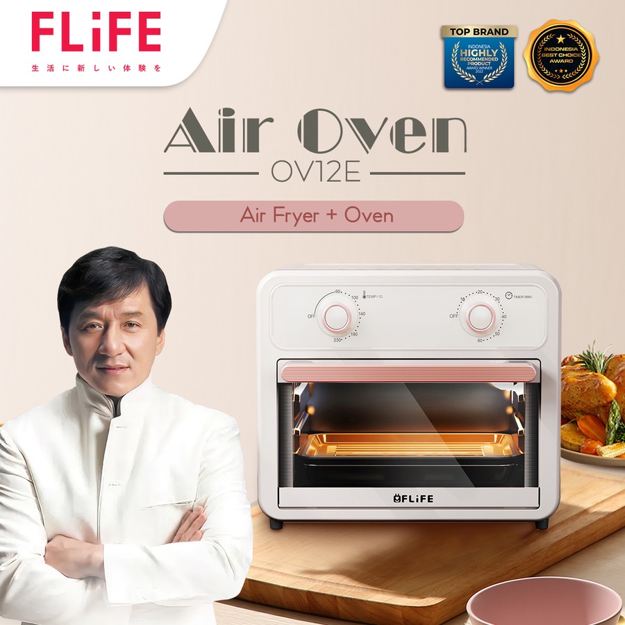 FLIFE Air Fryer Oven Mini Kapasitas 12 Liter OV12E - Garansi Resmi