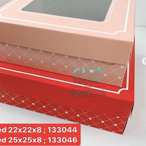 

Dus Kue murah cantik Red/Pink - box kemasan kue - cake box 22cm / 25cm - MERAH PER10PCS, 25CM