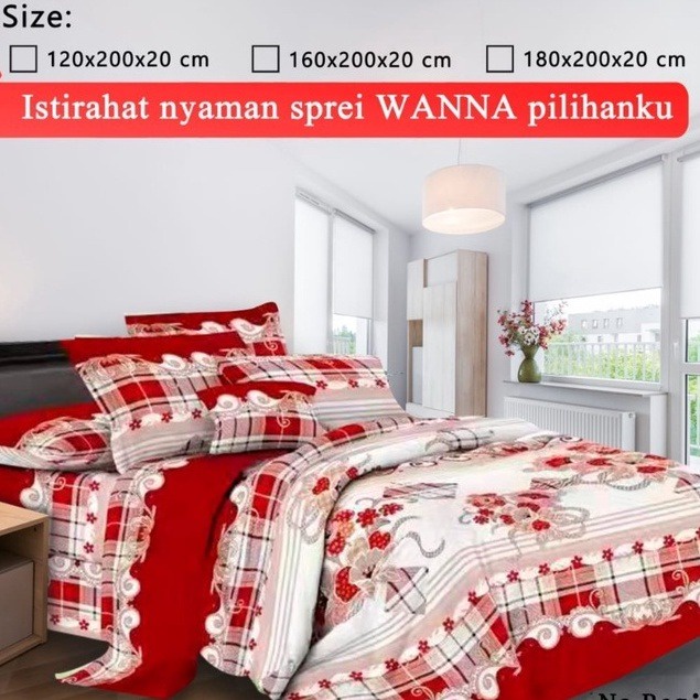 PROMO SPREI WANNA MOTIF UKURAN 160CM X 200CM SPREI MOTIF KEMBANG BAHAN BERKUALITAS LEMBUT DAN TIDAK LENTUR TERBARU