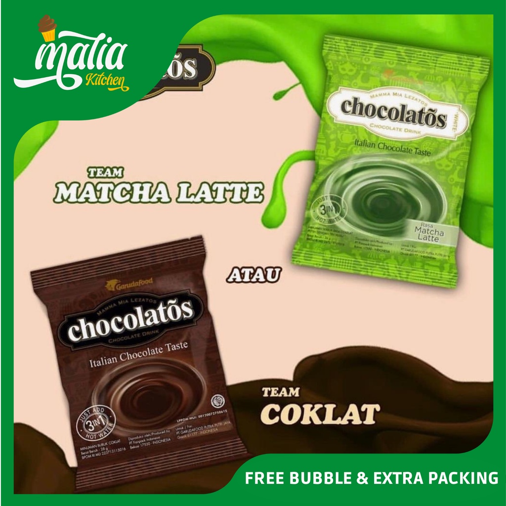 

chocolatos drink sachet matcha coklat minuman bubuk 28gr