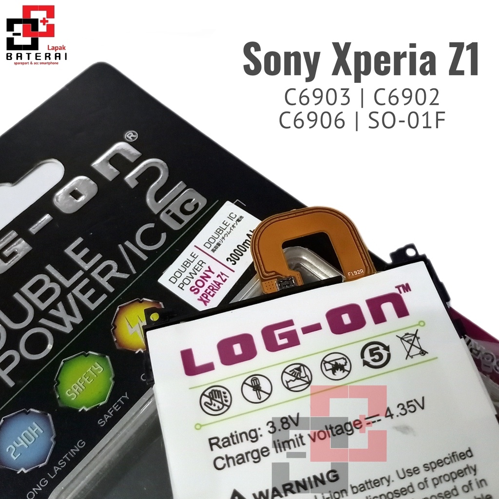 LOG - ON Baterai Sony Xperia Z1 C6903 | C6902 | C6906 | L39H Double IC Protection Battery Batre