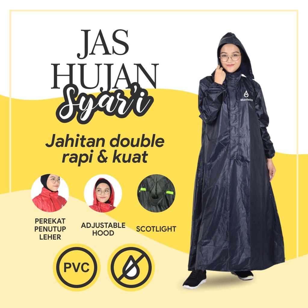 Jual Jas Hujan Muslimah Gamis Perempuan Syari Mantel Baju Cewek Jas