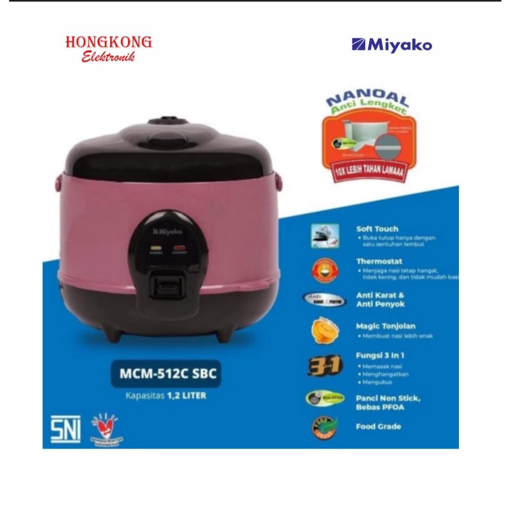 Miyako Rice Cooker / Magic Com MCM-512C SBC / MCM 512 C SBC