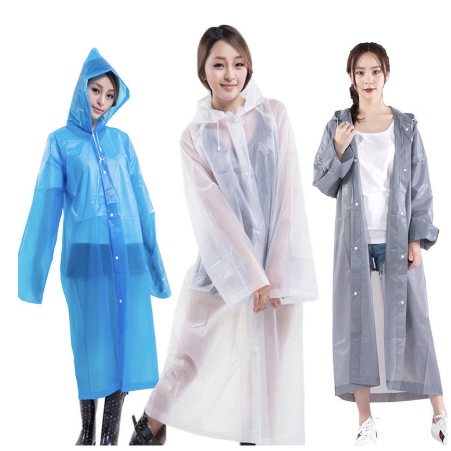 Jas Hujan Pria / Jas Hujan Wanita Eva Raincoat Jas Hujan Gamis Panjang Jas Hujan Lentur Ringan / Jas Hujan Plastik Kuat Jas Hujan Buat Konser Buat pejalan Kaki Jas Hujan Muslimah Trend Kenikian Biru, Putih, Pink, Ungu, Grey, Kuning