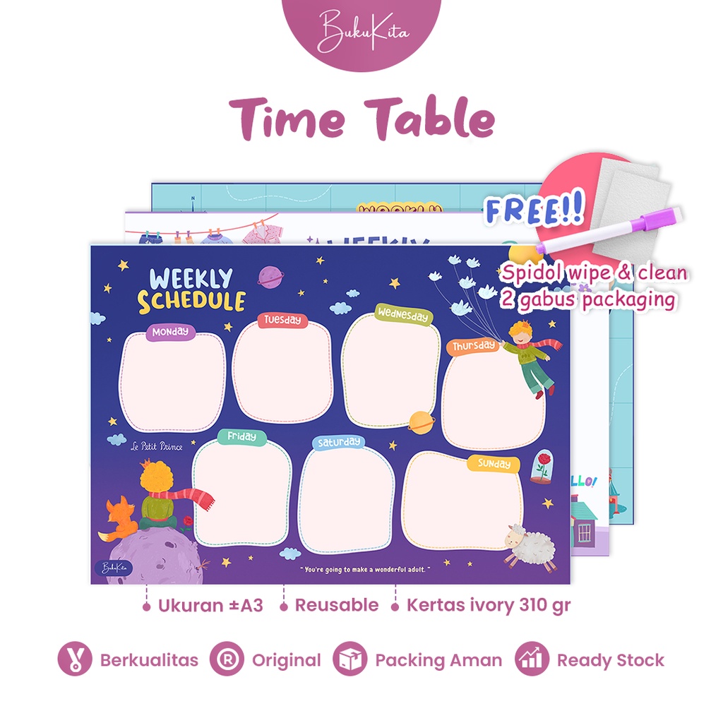 

Weekly Planner Poster Anak Jadwal Pelajaran Sekolah Aesthetic Schedule Board Time Table Wipe And Clean