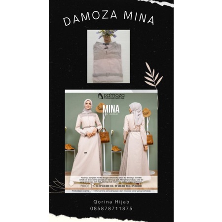 Damoza Mina / Damoza Terbaru / Gamis Dewasa / Gamis Kekinian