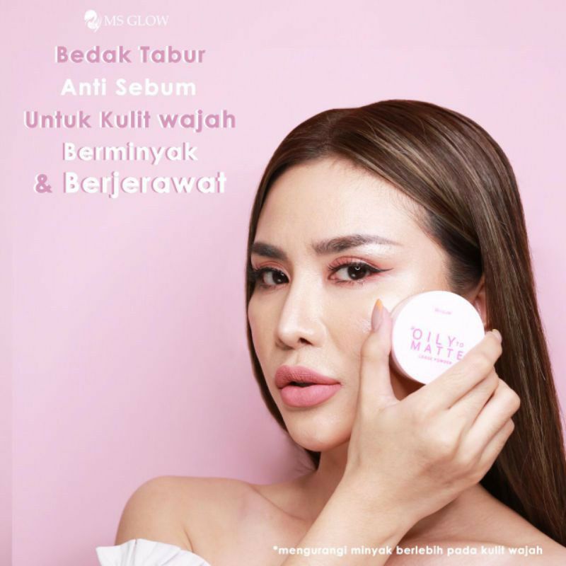Bedak Tabur Oily To Matte MS GLOW