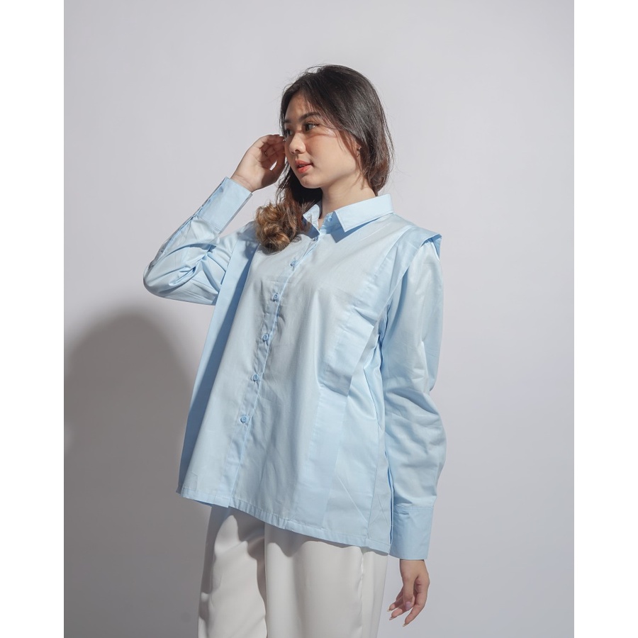 Sarayu Kemeja Wanita Blouse Katun Poplin Serasi by Darling Angel