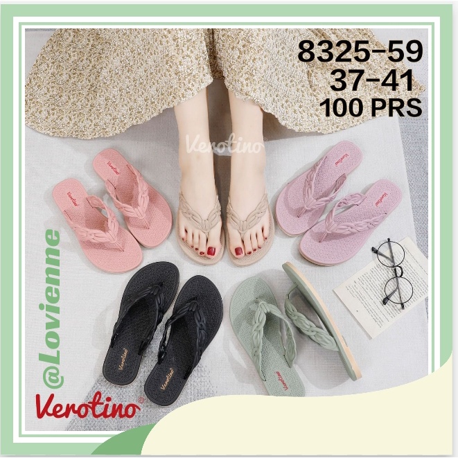 Sendal Jepit Wanita Motif Pita Tapak Motif TB Sandal Kece Verotino 8325-59