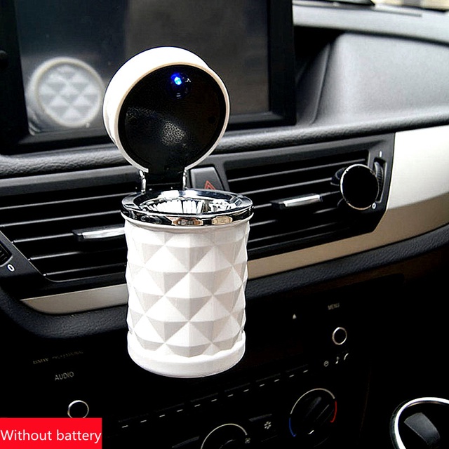 Asbak Rokok Mobil Universal Portable Bahan Aluminum Alloy Tahan Api Dengan Lampu LED