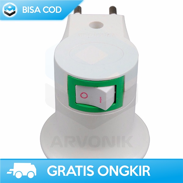 FITTING BOHLAM COLOK E27 DENGAN SAKLAR ON-OFF EU PLUG 250 VOLT 6 AMPER