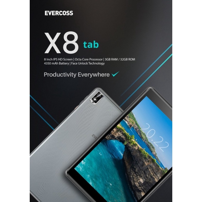 Tablet Murah Evercoss X8 Tab 3/32 Ram 3GB Internal 32GB Garansi Resmi