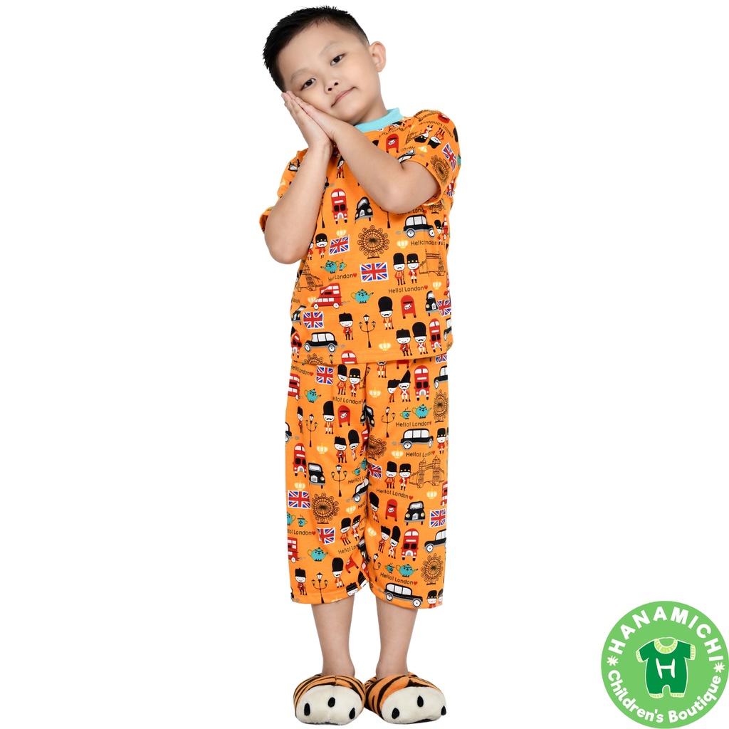 Hanamichi OCIWA Setelan Baju Tidur Anak Lengan Pendek Celana 3/4