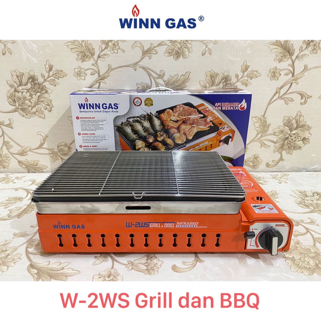 Winn Gas Kompor Grill Portable Stainless Steel W2WS Grill+BBQ