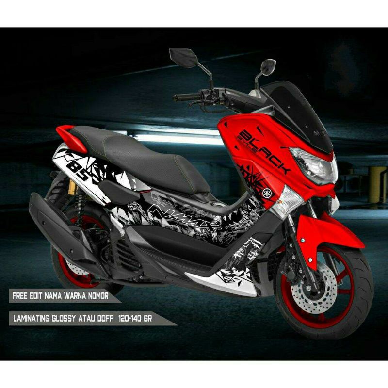 Decal stiker Nmax Old Merah Black Sheep fullbody