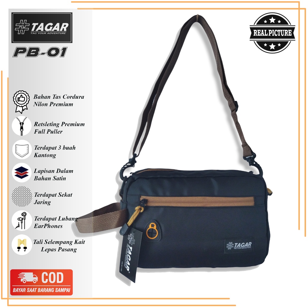 Pouch Bag Handbag Pria Wanita TAGAR PB-01 Tas Selempang Slingbag TAGAR PB-01