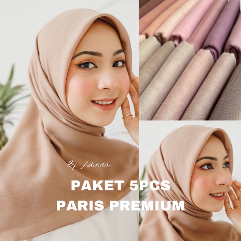 PAKET USAHA 5 PCS PARIS PREMIUM Voal // Paris Premium // Segi Empat Paris Polos