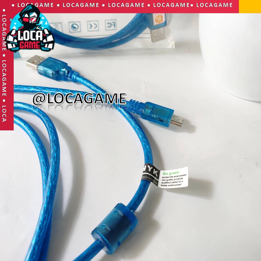 KABEL USB CHARGER STIK PS3 DAN PS4 MERK NYK Biru panjang 1.5m