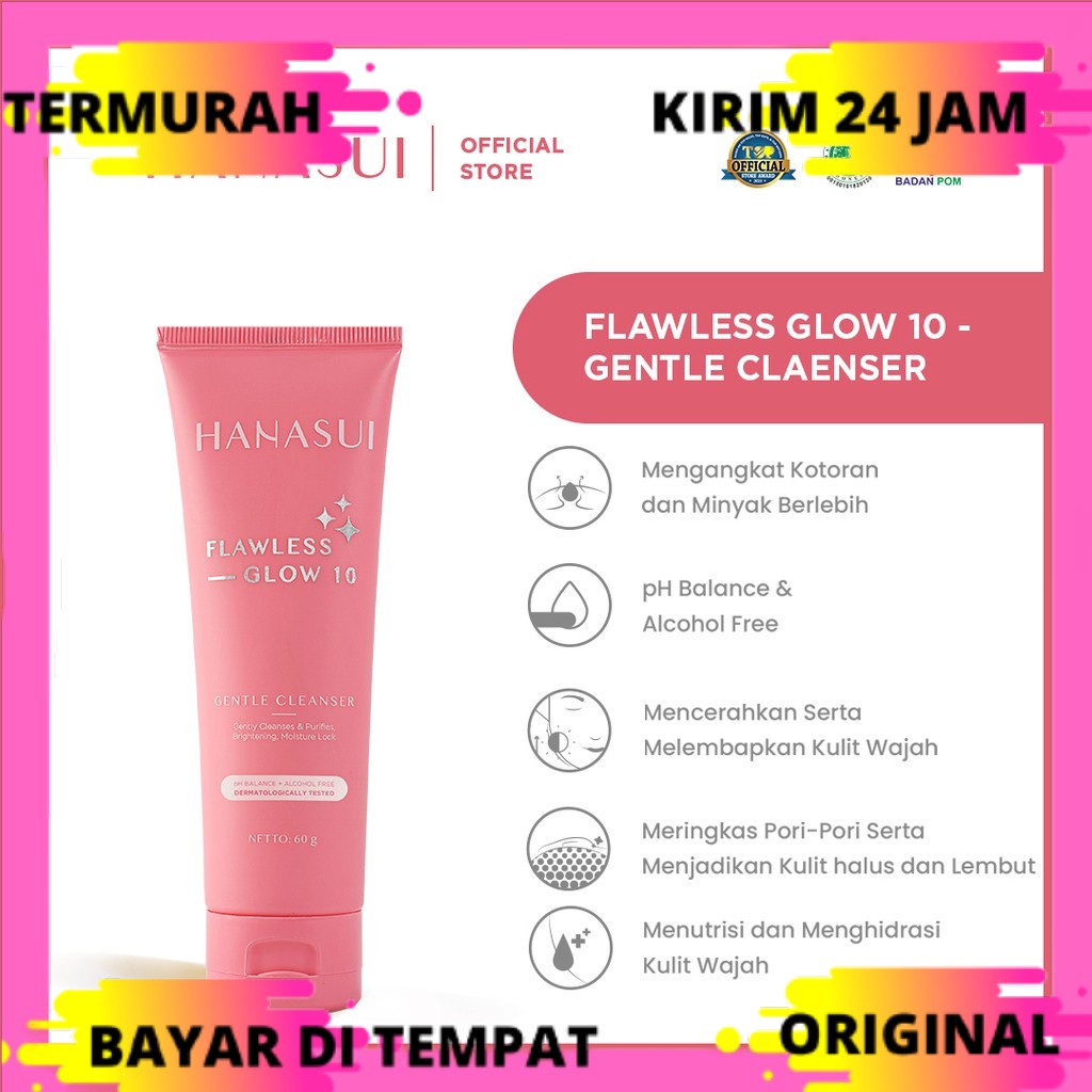 Hanasui Flawless Glow 10 Gentle Cleanser / Facial wash / sabun wajah hanasui