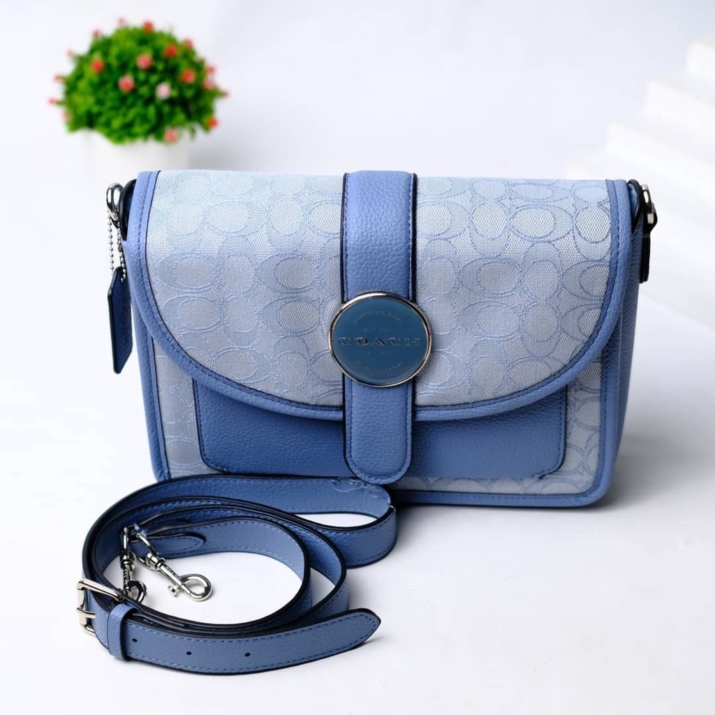 TAS SELEMPANG WANITA FREE BOX BRANDED MOTIF SIGNATURE CH073 SLING BAG PREMIUM IMPORT