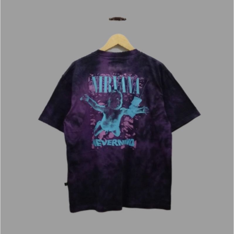 Kaos Baju Nirvana Nevermind Tie Dye T shirt Black