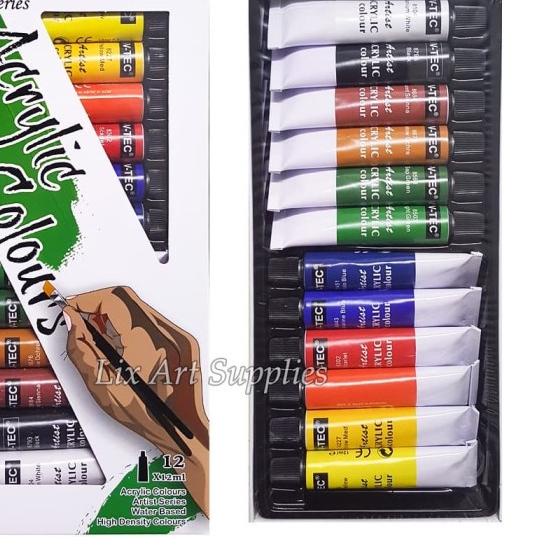 

V-Tec Acrylic Color Set 12 - 812A/ Cat Akrilik Cat Akrilik Set 12x12ml