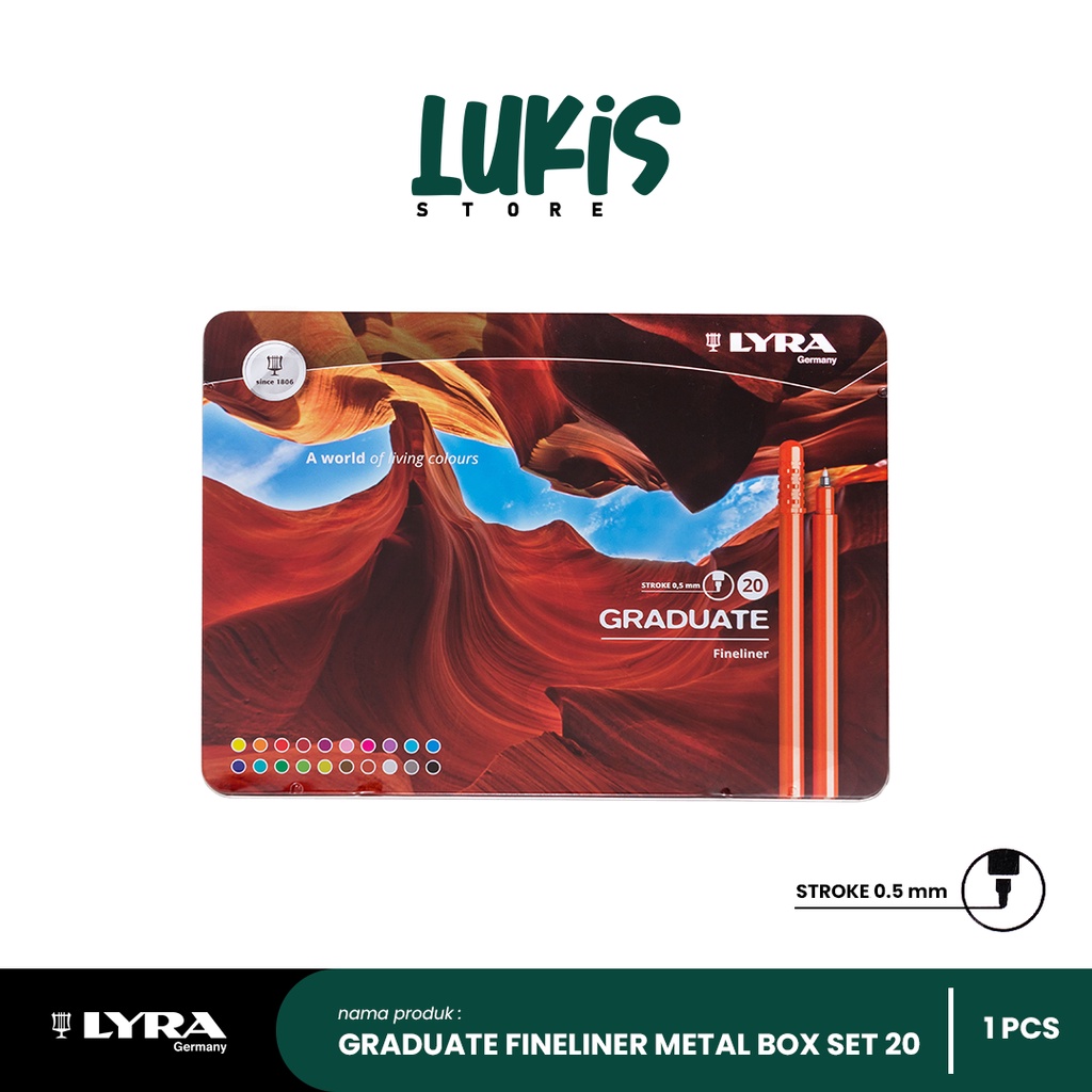 

LYRA GRADUATE Fineliner 0.5 mm SET 20 | Metal Box | 6771200