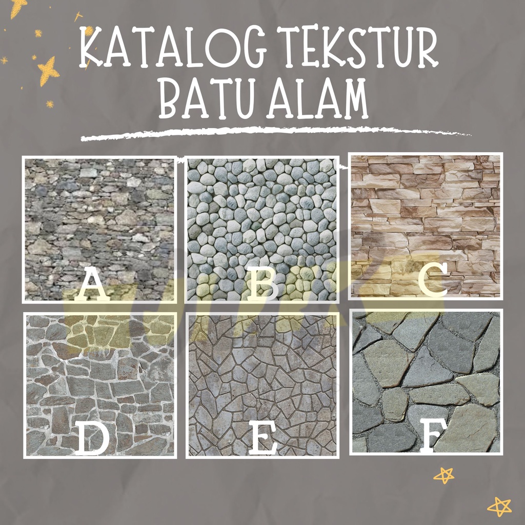 

STIKER TEKSTUR MOTIF BATU ALAM MATERIAL PADA MINIATUR MAKET, SKALA 1:20 UKURAN A3 [Our_projects]