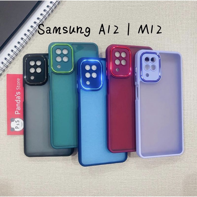 Case Samsung A12 | M12 Metal Chrome Softcase Dove Premium Luxury PSS