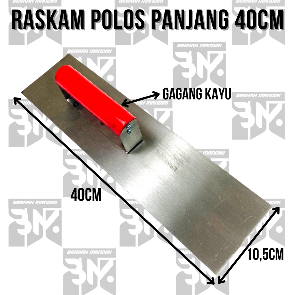 Raskam Baja 40cm/Roskam Acian/Trowel Plester Plaster Alat Acian Semen Polos Gagang Kayu