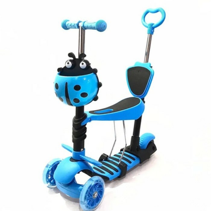 Skuter Skuter Anak Duduk / Scooter Anak Roda 3 Ban Karet 5 In 1