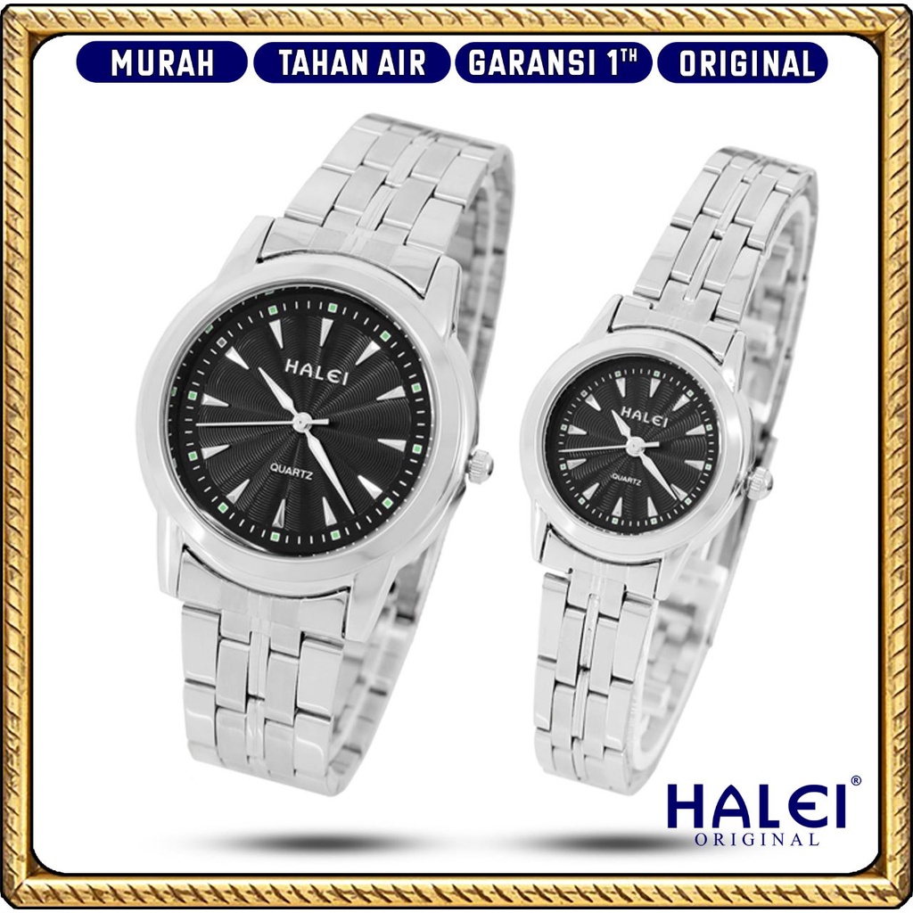 Original #Jam Tangan Halei ORI #Garansi 1 Tahun #Jam Tangan Rantai Couple Bulat Original Murah Halei