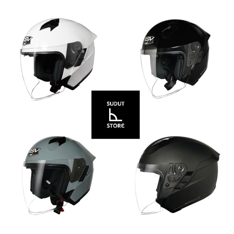 Jual Helm RSV SV300 Double Visor Black Glossy Black Doff White Grey Shopee Indonesia