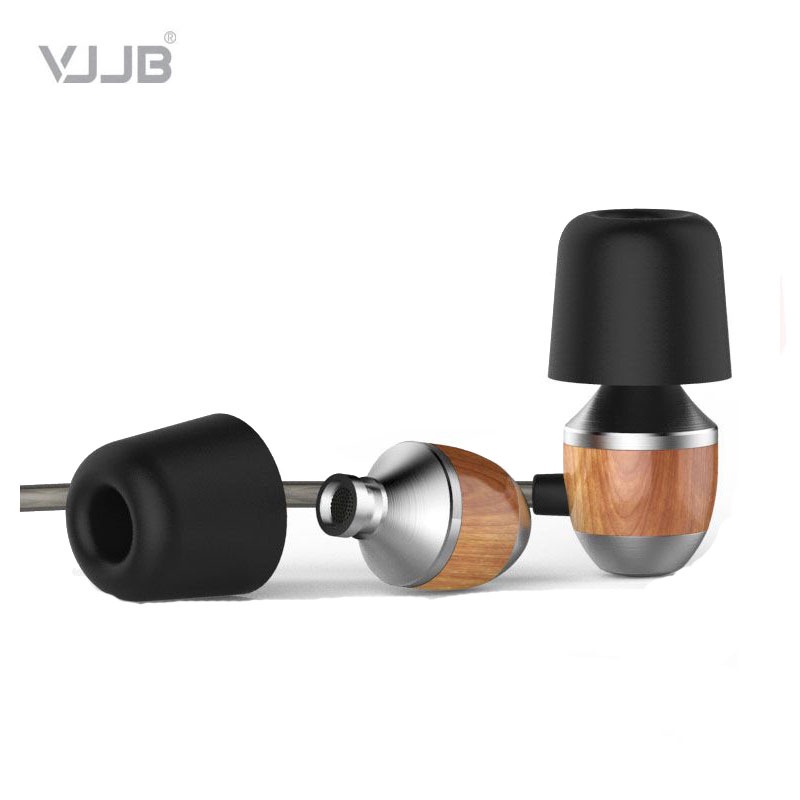 Vjjb K4 / k4s Earphone In-Ear super Bass Bahan Kayu Ebony