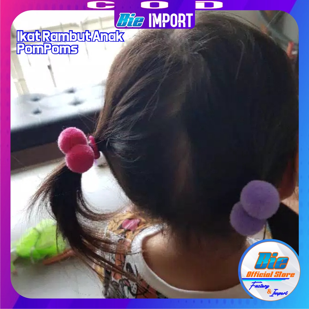 Ikat Rambut Anak Donat Pompoms Korean Style Impor Best Seller